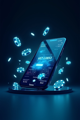 Phone with casino app screen